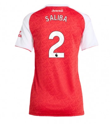 Arsenal William Saliba #2 Hjemmebanetrøje Dame 2025-26 Kortærmet
